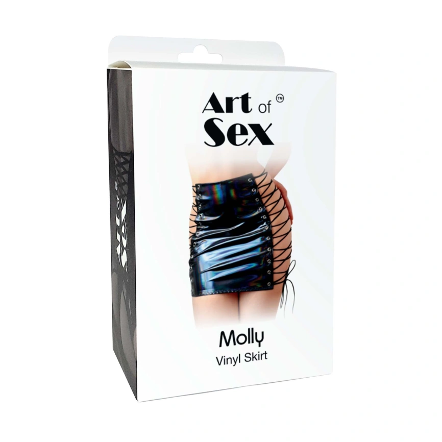 Лакированная юбка на шнуровке Art of Sex - Molly, цвет красный, L-2XL фото 3