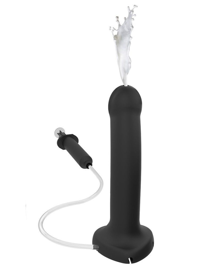 Фалоімітатор, що кінчає Strap-On-Me Dildo Cum Black, діаметр 3,6 см, силікон, насадка для страпону фото 2