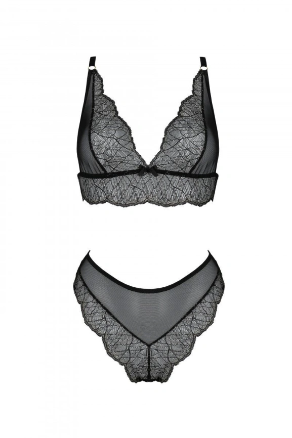 Комплект Passion AMBERLY SET black, XXL/XXXL, бралетт и трусики бразилиана фото 3