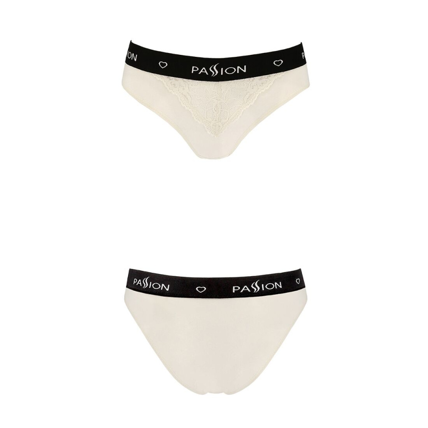 Трусики з широкою гумкою і мереживом Passion PS001 PANTIES L, ecru фото 4