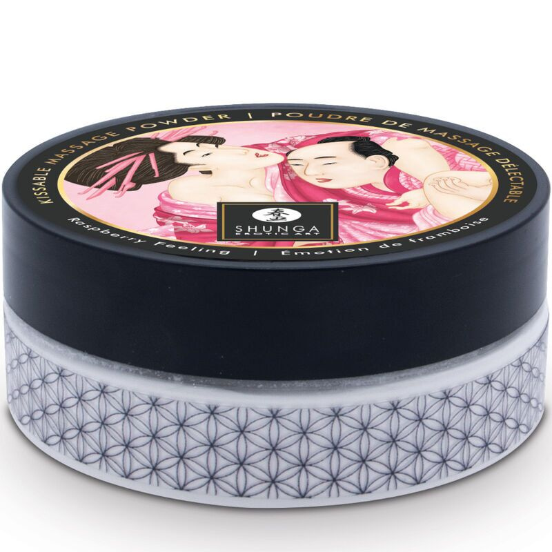 Смачна пудра для оральних пестощів Shunga Body Powder Raspberry feeling, 75 г, аромат малини фото 2