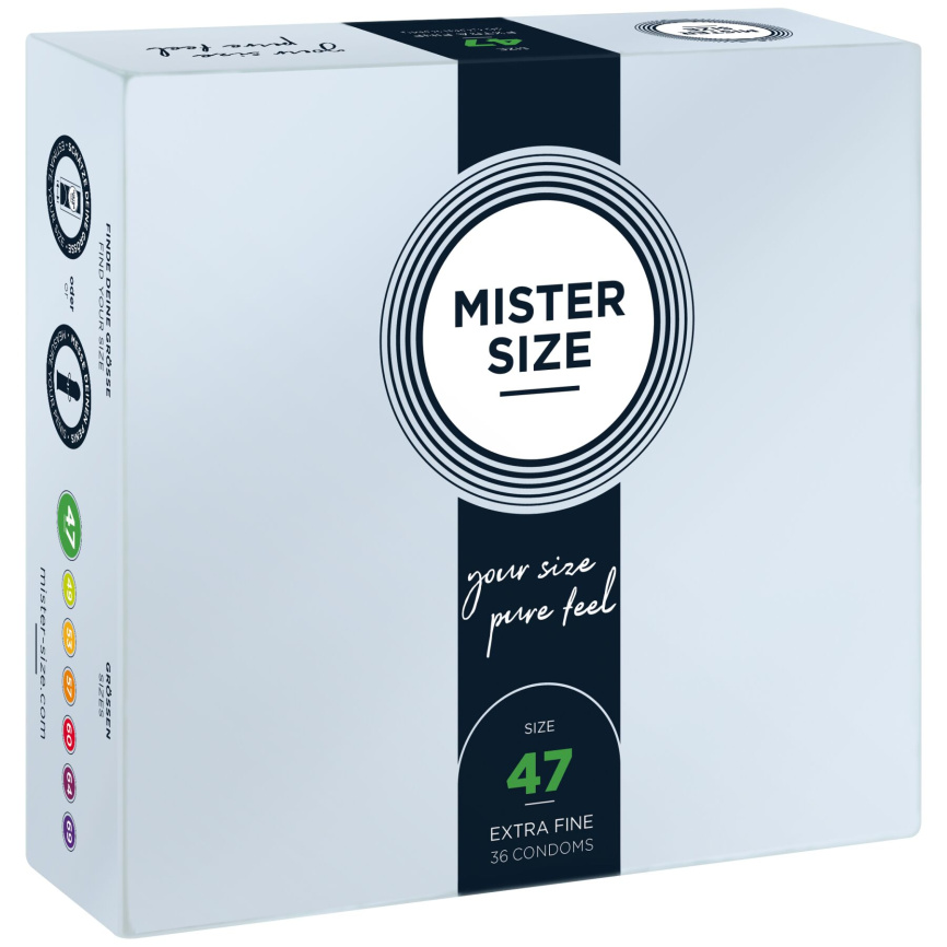 Презервативи Mister Size - pure feel - 47 (36 condoms), товщина 0,05 мм фото 1
