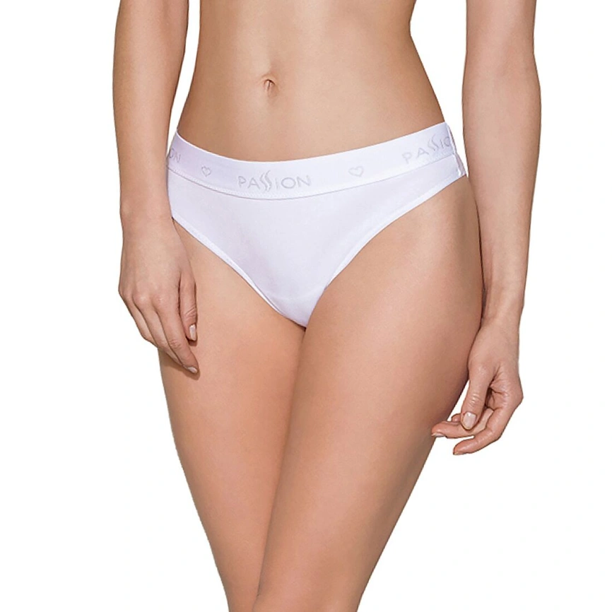 Трусики-бразилиана из хлопка Passion PS005 PANTIES XL, white фото 8