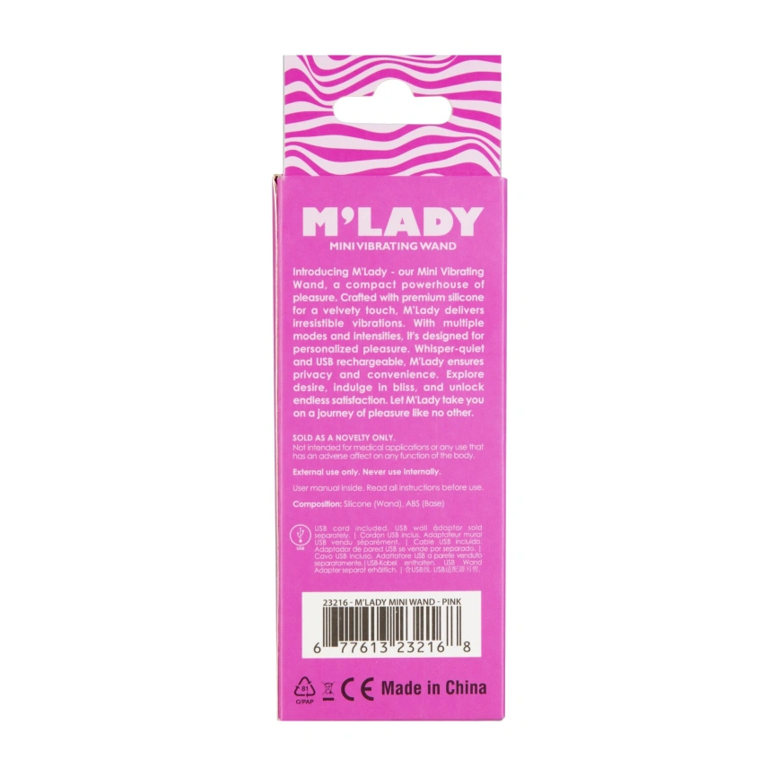 Вибромассажер M’Lady Mini Vibrating Wand Pink фото 3