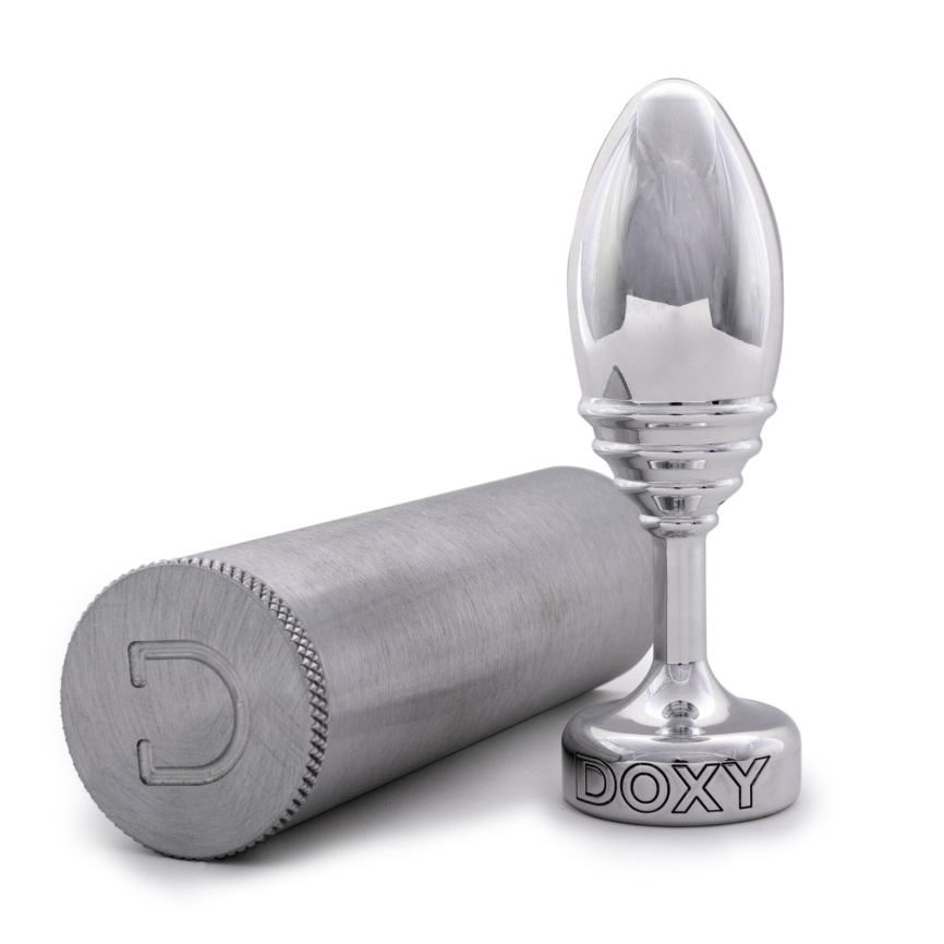 Металева анальна пробка DOXY Butt Plug RIBBED, ребриста, діаметр 3,3 см фото 4