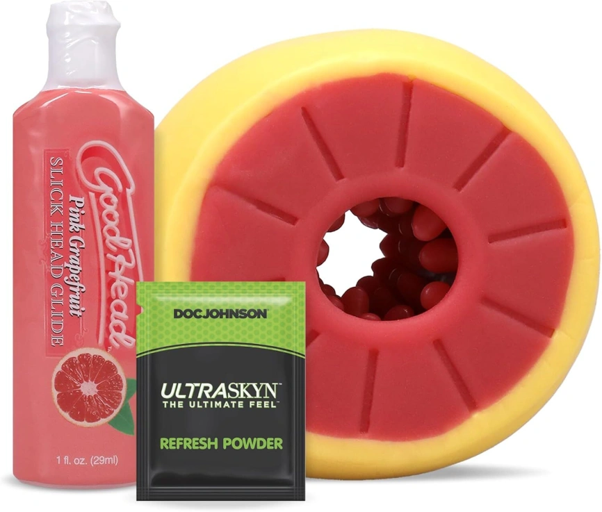 Набор для минета Doc Johnson GoodHead Grapefruit Blowjob Set - Yellow фото 1