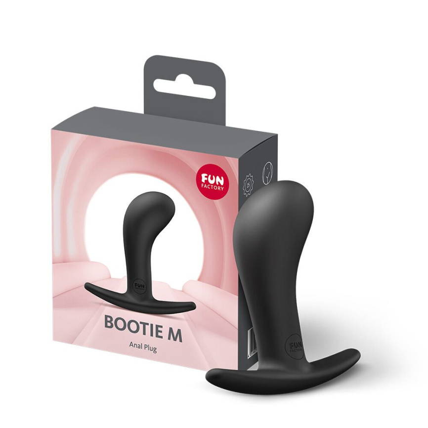 Анальна пробка Fun Factory BOOTIE M Black, діаметр 3,3 см, тонкий обмежувач фото 3