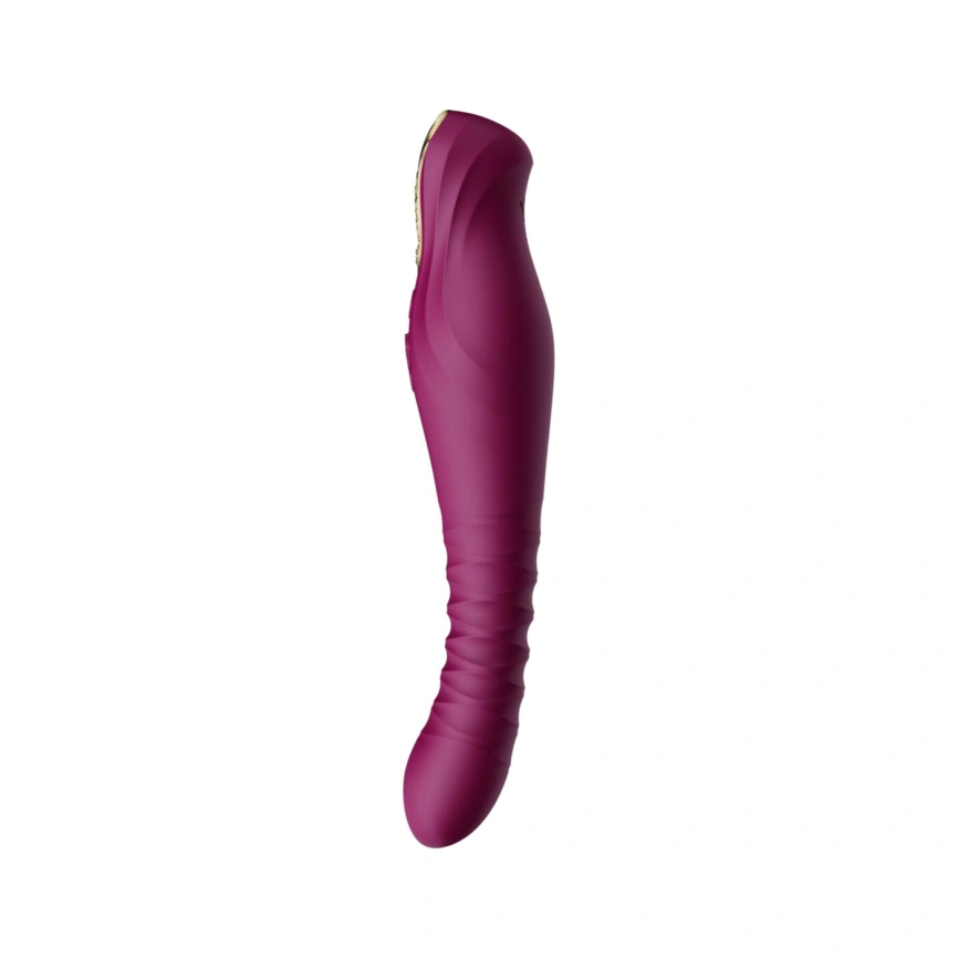 Смартвибратор-пульсатор Zalo — King Velvet Purple, кристалл Swarovski фото 2