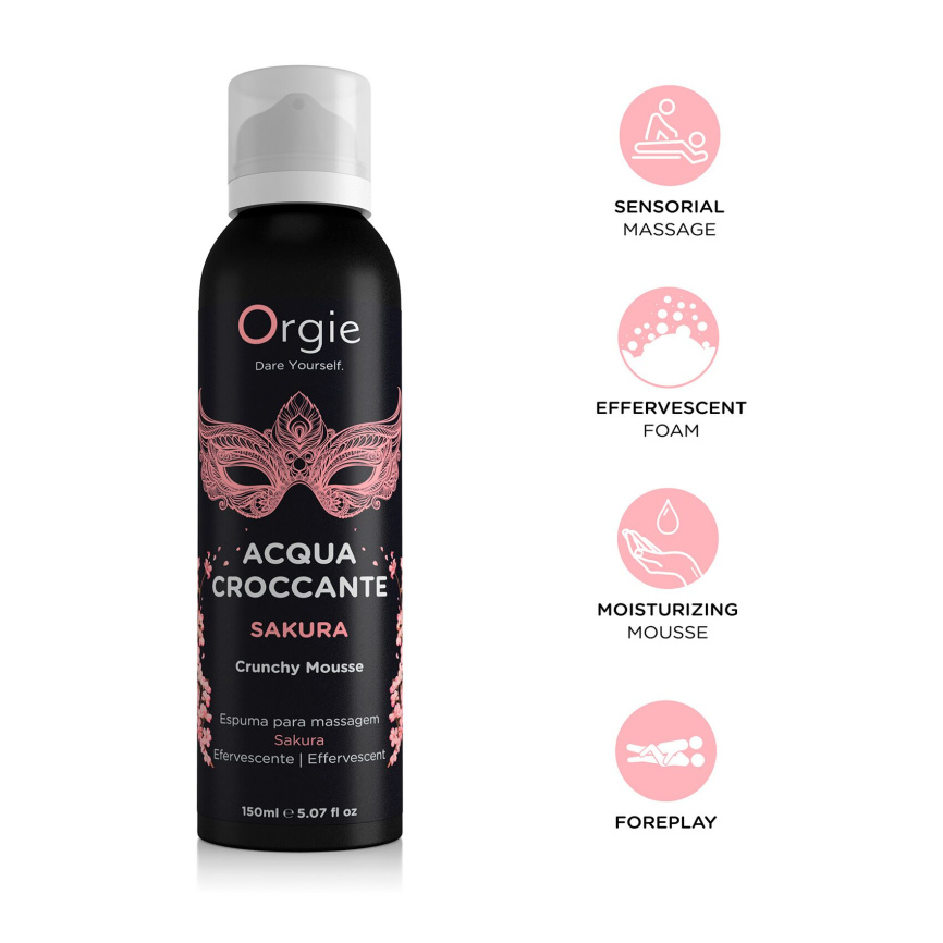 Масажна пінка Orgie – Acqua Croccante Sakura (150 мл), ефект бульбашок, що лопаються фото 3