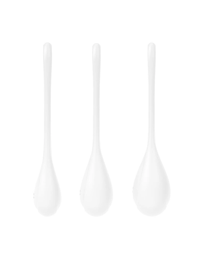 Набор йони бусин Satisfyer Yoni Power 1 White, диаметр 2-2,5-3см, вес 22-46-74гр фото 3
