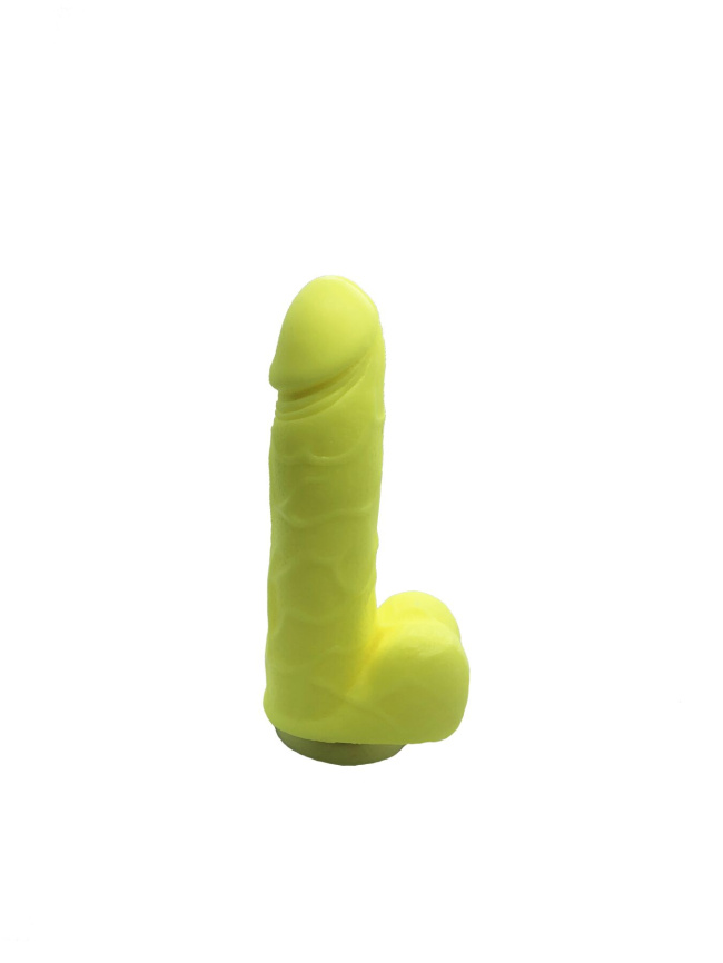Мило у формі пеніса Чистий Кайф Yellow size S, крафтове мило-член, натуральне фото 1