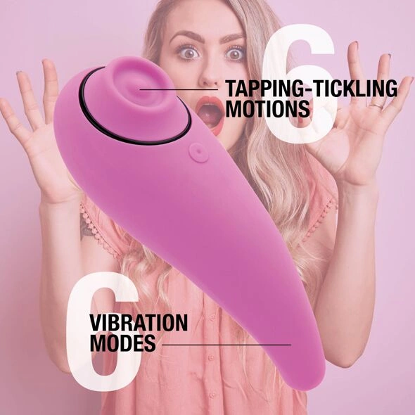 Пульсатор для клитора плюс вибратор FeelzToys - FemmeGasm Tapping & Tickling Vibrator Pink фото 4