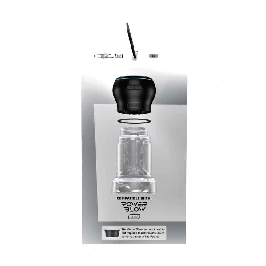 Мастурбатор Kiiroo Feel Pocket Crystal, совместим с интерактивной насадкой PowerBlow фото 10