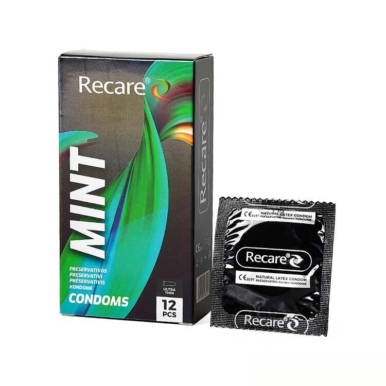 Презервативи Holographic Recare Ultra Thin Mint Condoms 12шт, ультратонкі, аромат: м'ята фото 1