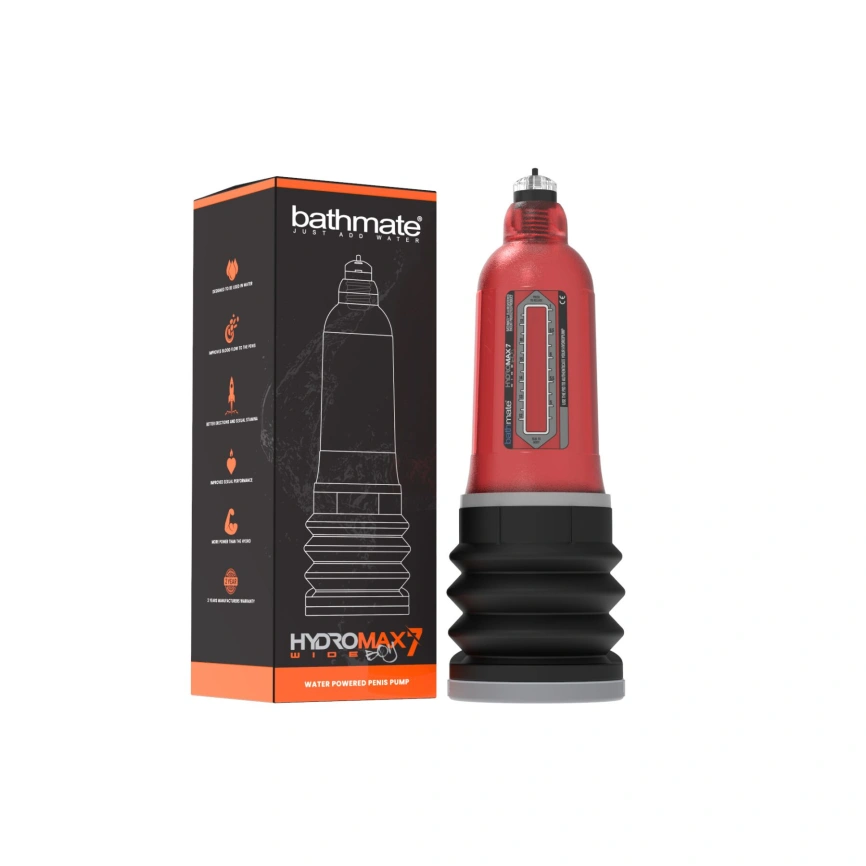 Гидропомпа Bathmate Hydromax 7 WideBoy Red, для члена длиной от 12,5 до 18 см, диаметр до 5,5 см фото 5