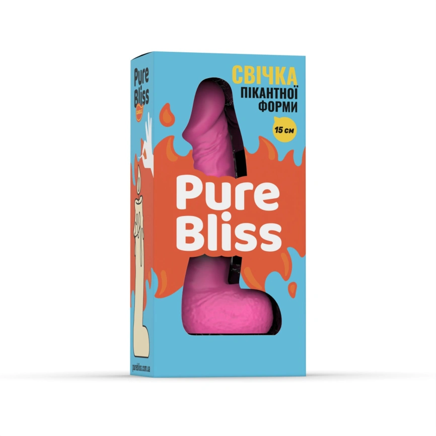 Свеча в виде члена Pure Bliss MINI Pink 15 см фото 6