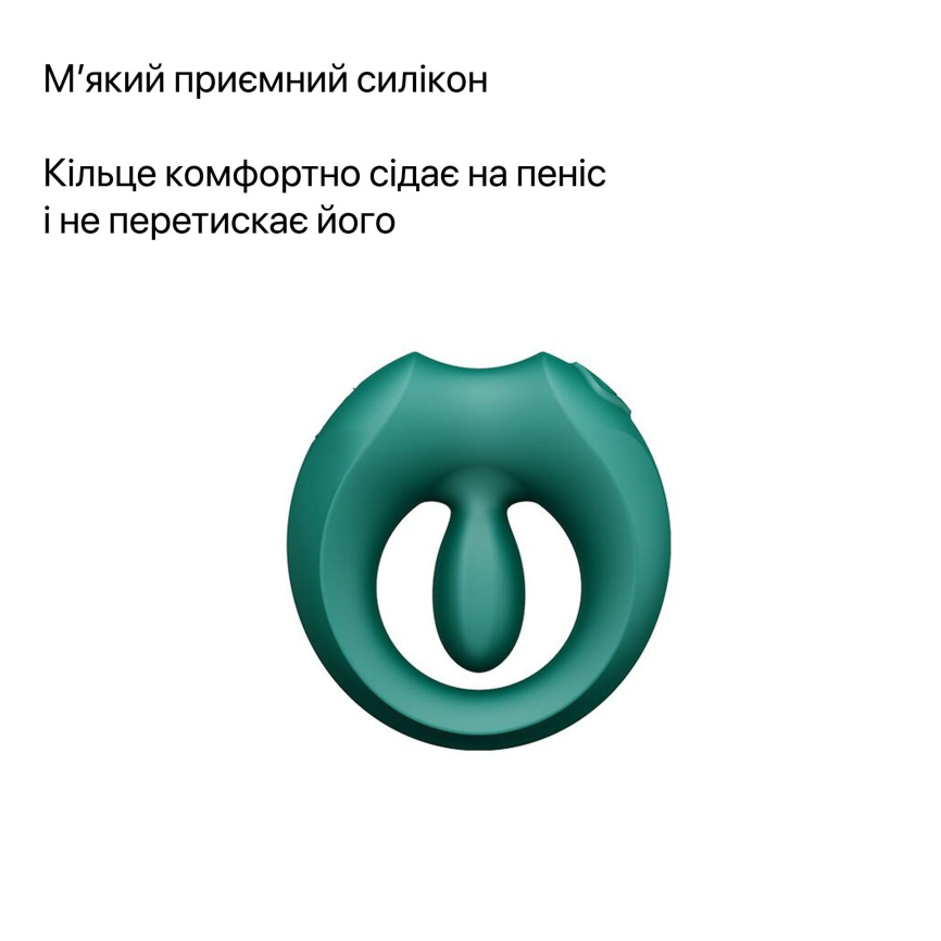 Ерекційне смарт-віброкільце Zalo Apis Turquoise Green, до 4 годин роботи, зарядний кейс фото 29