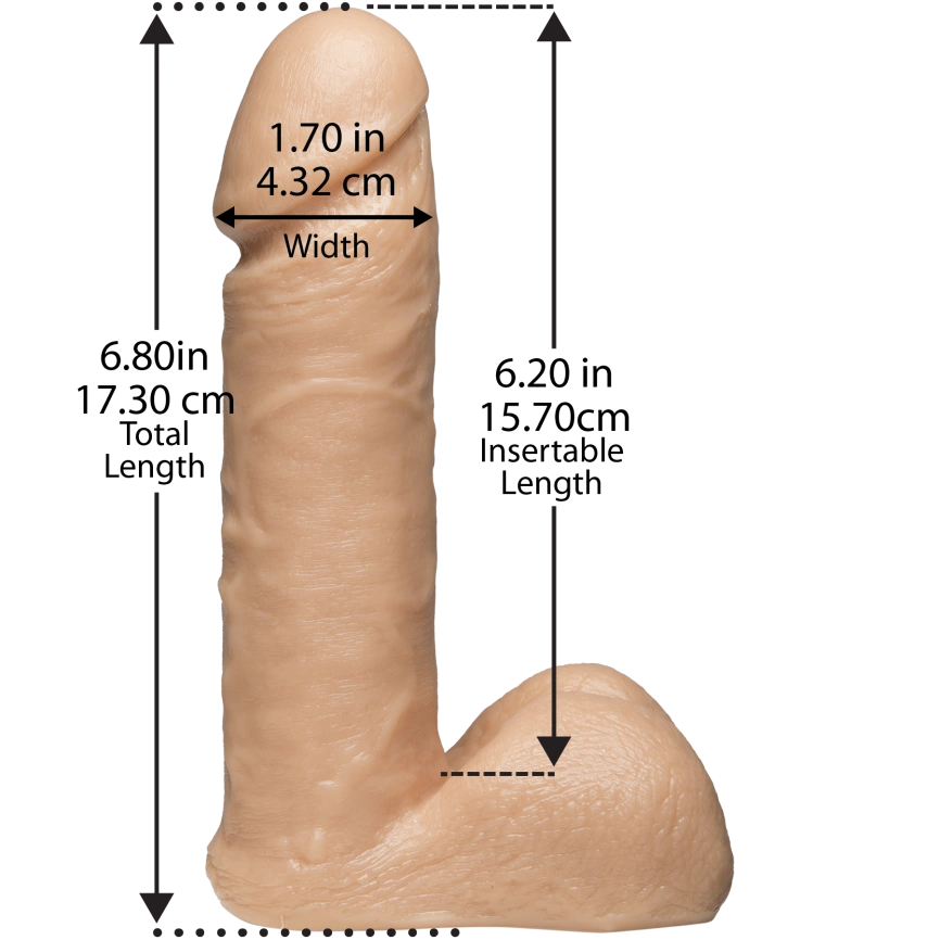 Фаллоимитатор Doc Johnson Vac-U-Lock - 6 Inch ULTRASKYN Cock White, диаметр 4,3см фото 3