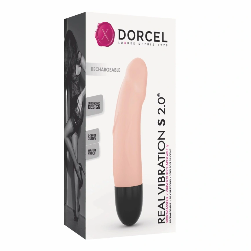 Вибратор Dorcel Real Vibration S Flesh 2.0, диам 3,7см, перезаряжаемый, для точки G фото 6
