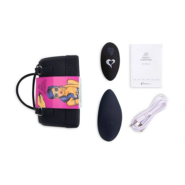 Вибратор в трусики FeelzToys Panty Vibrator Black с пультом ДУ, 6 режимов работы, сумочка-чехол фото 6