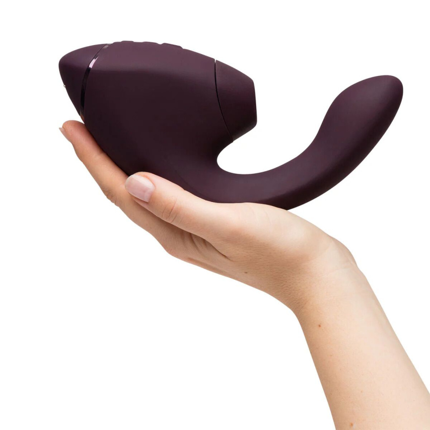 Подвійний вакуумний кліторальний стимулятор з вібрацією Womanizer Next Duo - Dark Purple фото 9