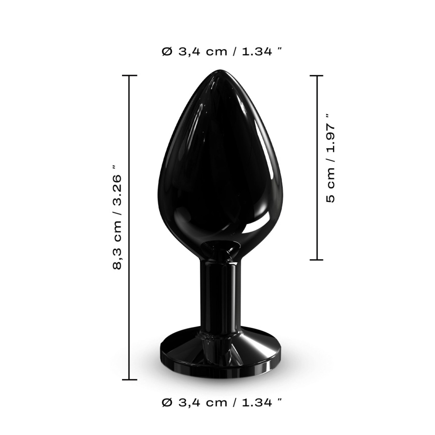Металева анальна пробка з кристалом Dorcel Diamond Plug Black M фото 5