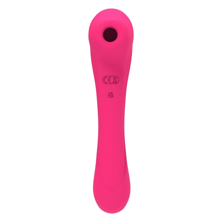 Вибратор и вакуумный клиторальный стимулятор 2-в-1 Alive Quiver Magenta Pink обновленная модель фото 2