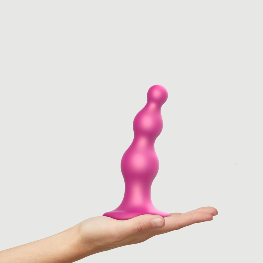 Насадка для страпона Strap-On-Me Dildo Plug Beads Framboise Metallic M фото 3