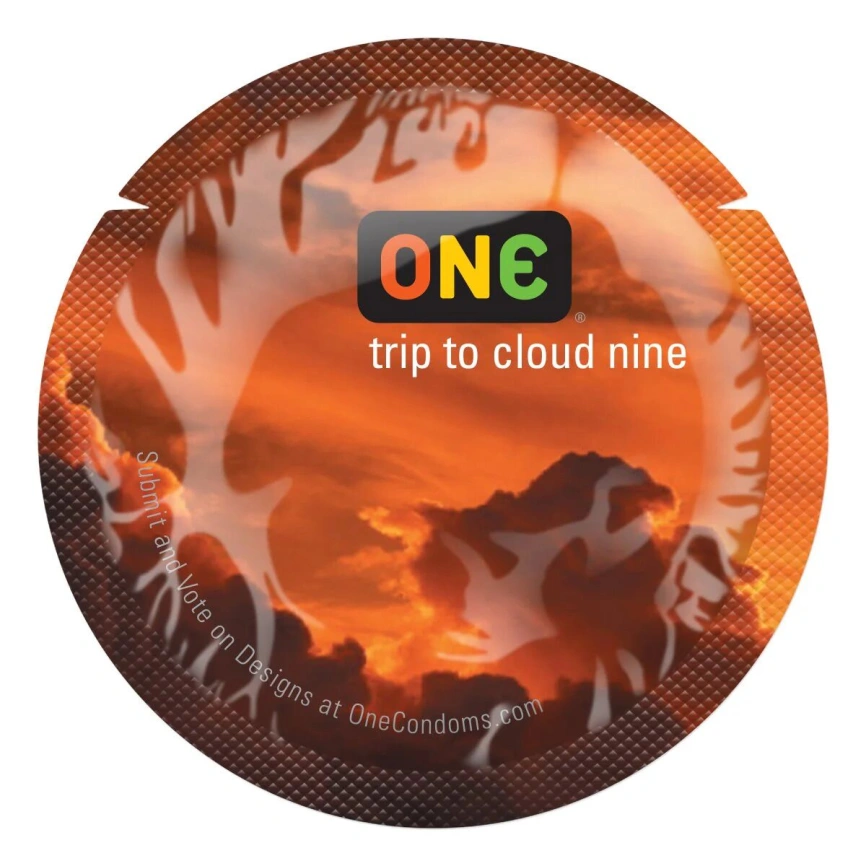 Презерватив ONE Color Sensations ONE trip to cloud nine, 1 шт, оранжевый, гладкий, со смазкой фото 1