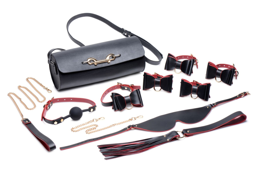 Набір БДСМ з дорожньою сумкою Master Series: Bow — Luxury BDSM Set With Travel Bag, 11 предметів фото 1