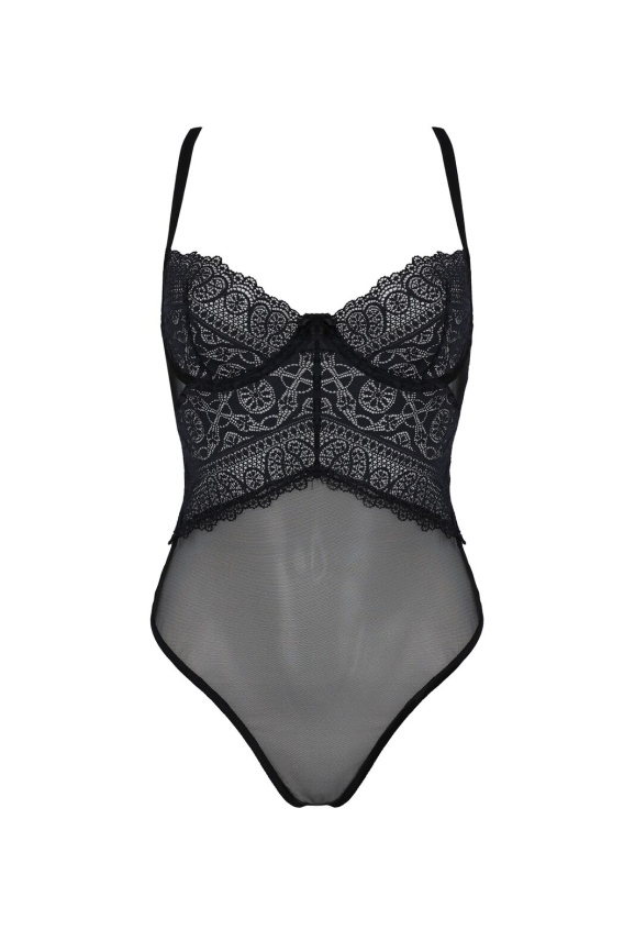 Боді Passion KERRIA BODY black, L/XL, з високими вирізами та верхом балконет фото 3