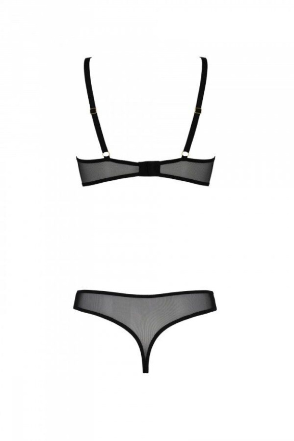 Еротичне боді Passion MARINA BODY, L/XL, black, з відкритими чашками фото 4