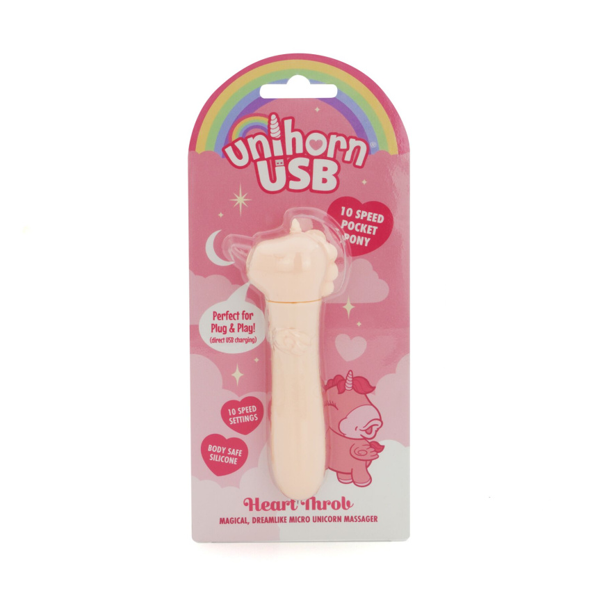 Вібратор-єдиноріжка Unihorn USB Bullet – Heart Throb, віброкуля, USB-зарядка, 10 режимів фото 6