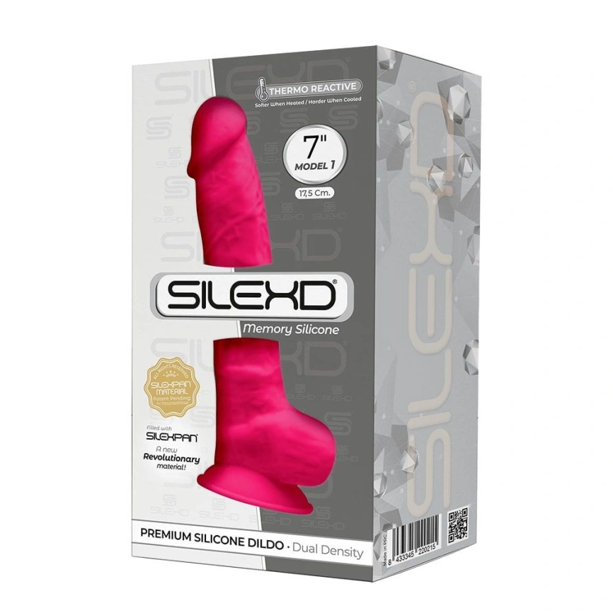 Фаллоимитатор SilexD Johnny Pink (MODEL 1 size 7in), двухслойный, силикон+Silexpan, диаметр 3,8см фото 3