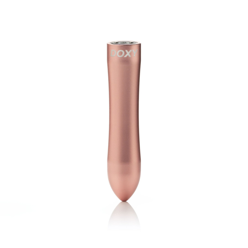 Потужна віброкуля DOXY ROSE GOLD у металевому кейсі, ультрагладенька, 7 режимів фото 1