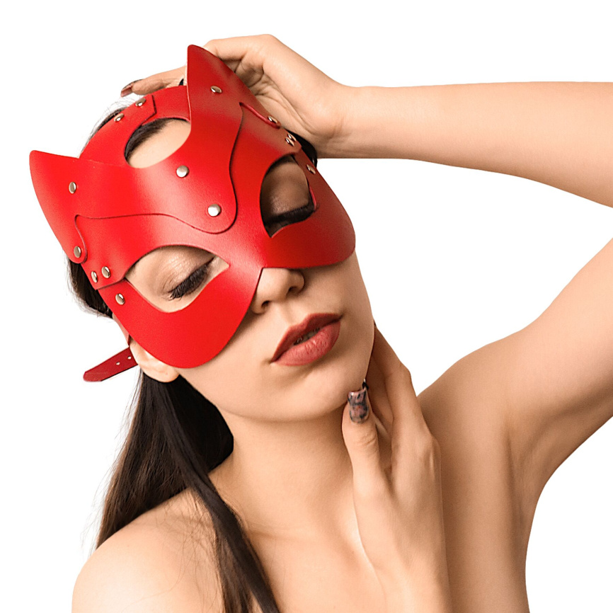 Маска Кішечки Art of Sex - Cat Mask, Червоний фото 3