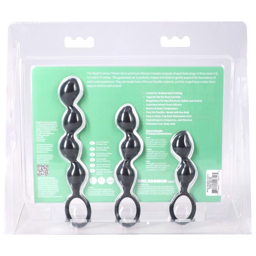 Набор анальных игрушек Doc Johnson Mood Naughty Contour Beads Trainer Set фото 6