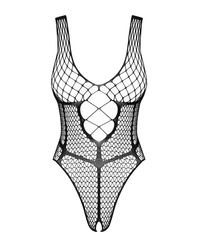 Бодістокінг із великої сітки з доступом Obsessive B117 teddy S/M/L, чорний фото 5