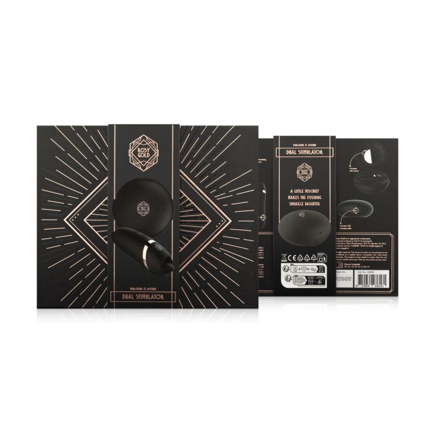 Мінівібратор з язичком Rosy Gold - Vibrating & Licking Dual Stimulator фото 13