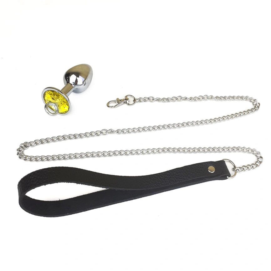 Металлическая анальная пробка Art of Sex Metal Anal Plug with Leash size L с поводком фото 3