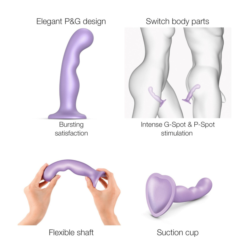 Насадка для страпона Strap-On-Me Dildo Plug P&G Lilas Metallic XL фото 3