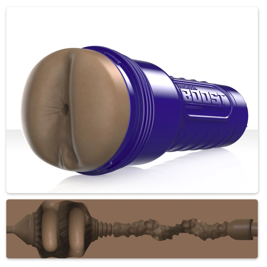 Мастурбатор-попка Fleshlight Boost Blast Female Medium Dark Flesh, плавающие кольца Turbo Tech фото 1
