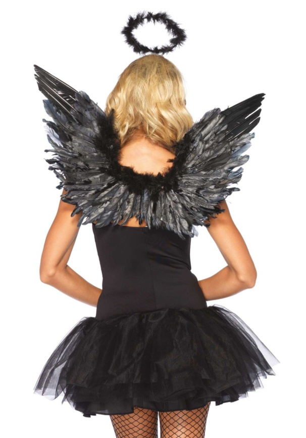 Крила чорного ангела Leg Avenue Angel Accessory Kit Black, крила, німб фото 2