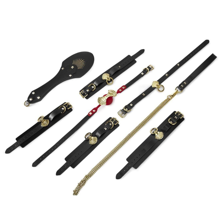Розкішний набір для BDSM Zalo Bondage Play Kit, 10 аксесуарів у кейсі, шкіра, кристал Swarovski фото 3