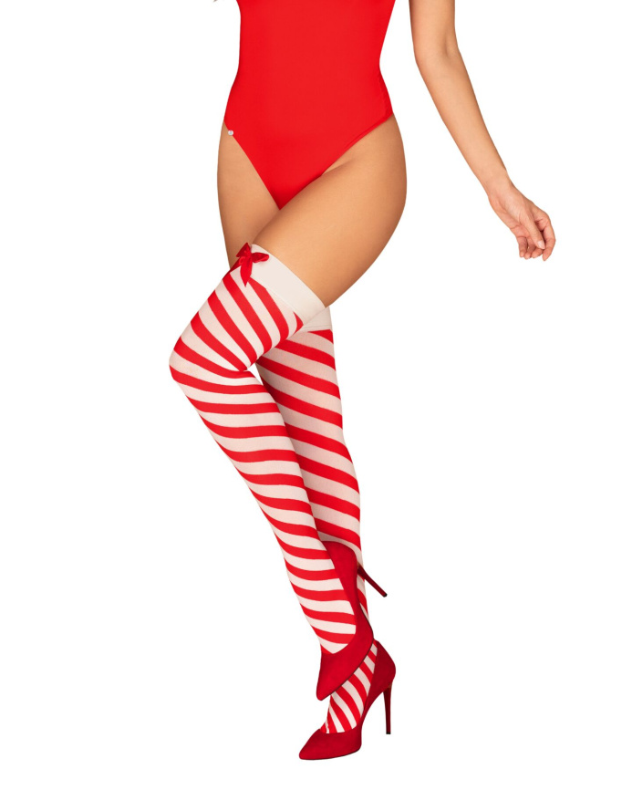 Панчохи Obsessive Kissmas stockings S/M фото 1