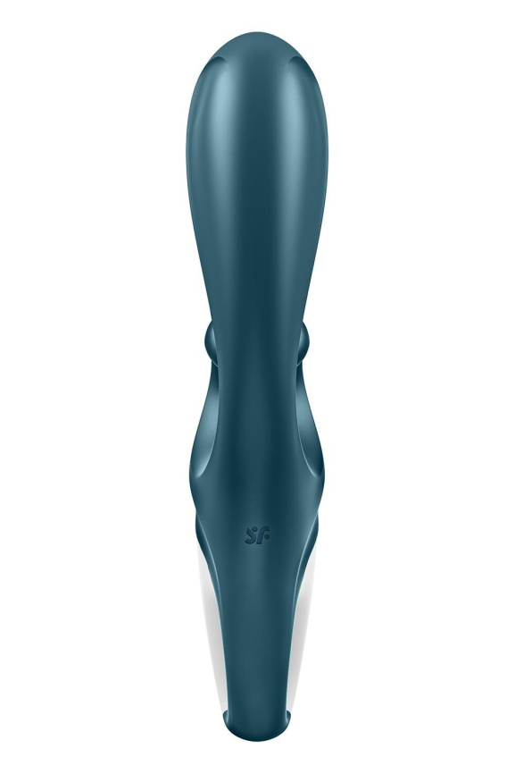 Смарт вібратор-кролик Satisfyer Hug Me Bluegrey, 2 мотори, діаметр 4,2см, широка кліторальна частина фото 6