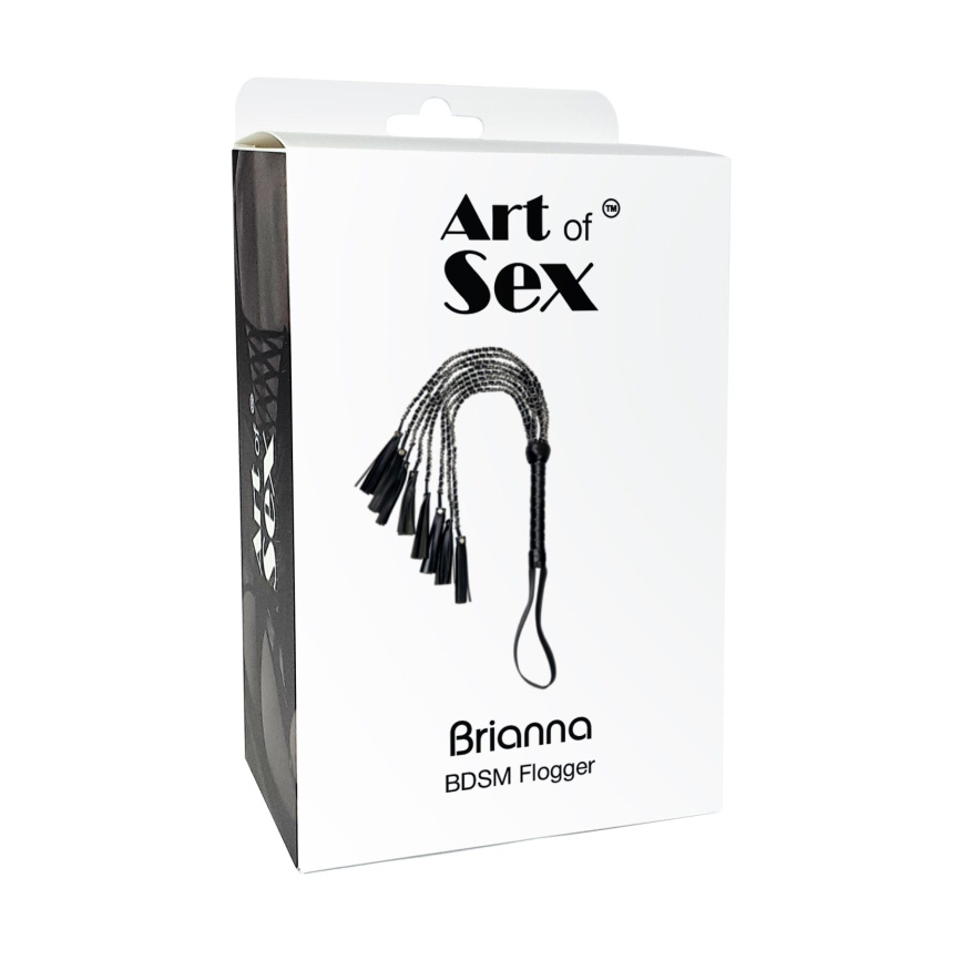 Ажурний батіг з екошкіри Art of Sex - Brianna, колір чорний фото 4