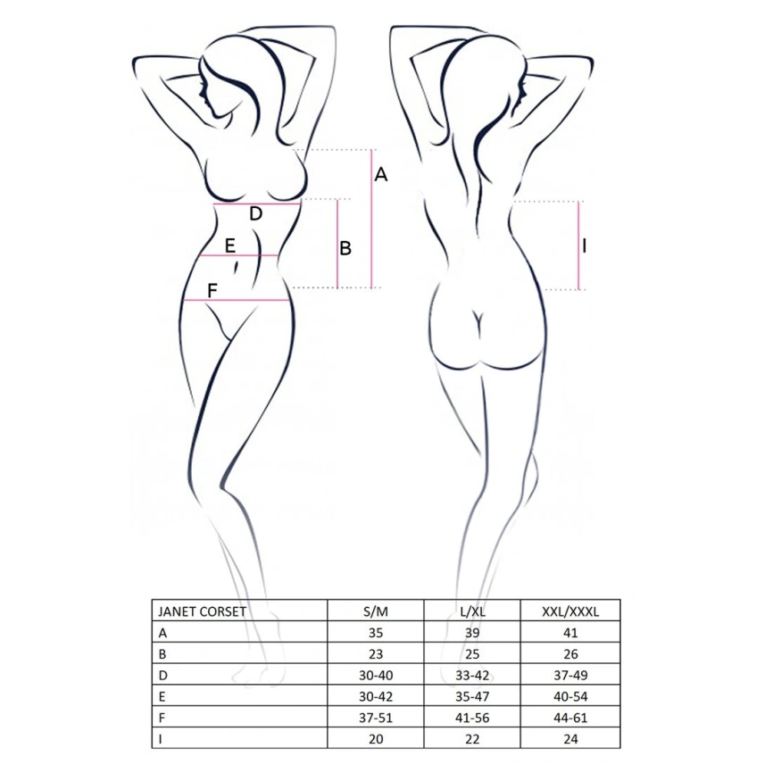 Корсет с пажами Passion JANET CORSET L/XL, white, трусики, полупрозрачный фото 5