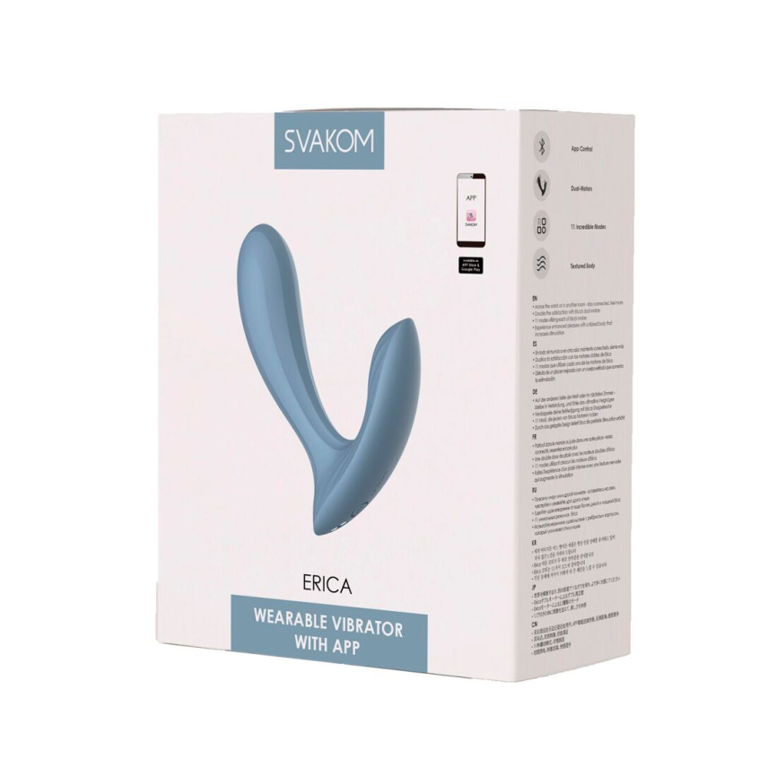 Смарт-вібратор в трусики Svakom Erica Dusty Blue, дуже гнучкий, 2 мотори фото 15