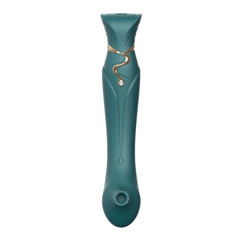 Смартвибратор 3в1 Zalo — Queen Set Jewel Green, пульсирующая жемчужина и вакуум, кристалл Swarovski фото 8